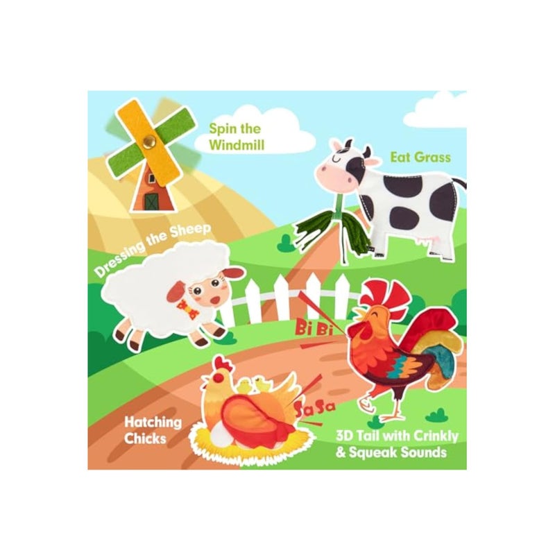 SOLARAE Toddler Busy Board, Busy Book for Toddler, Montessori Busy Board, Educational Learning Sensory Busy Book, 20 in 1 Quiet Activity Book with Life Skills, Cognition, Sorting, Matching, Preschool Learning - Image 3