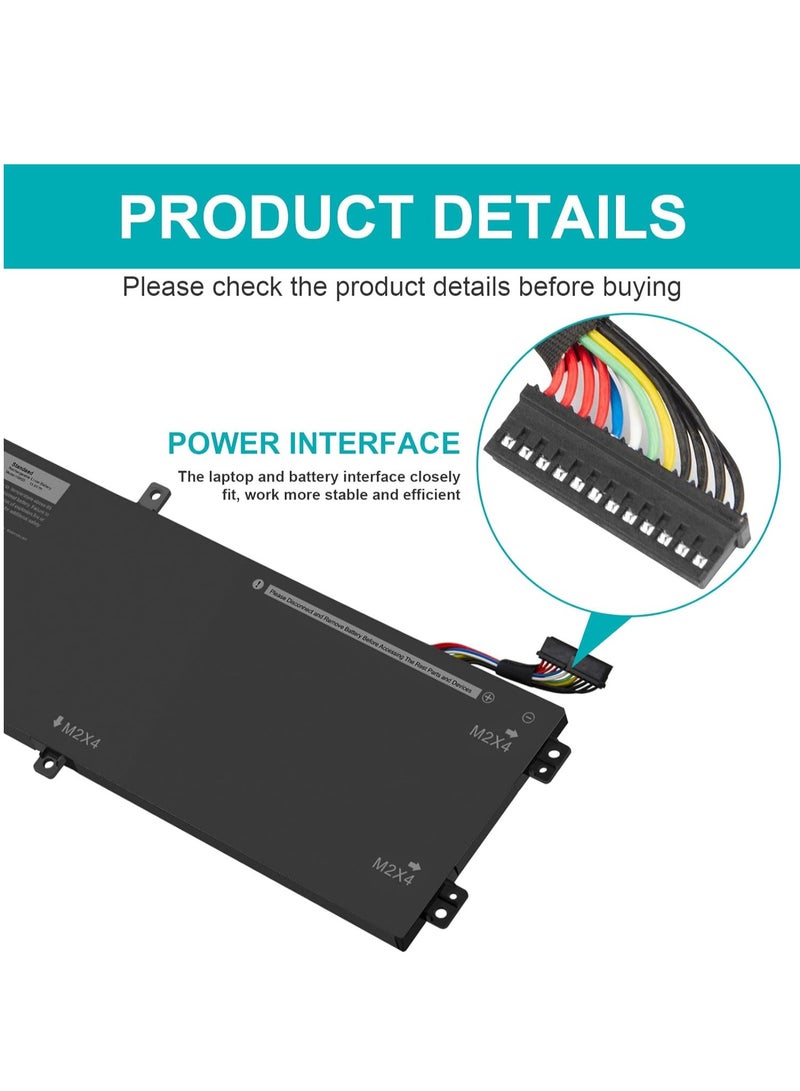 Replacement Battery 56Wh H5H20 for Dell Precision 5510 5520 5530 5540 Dell Inspiron 7501 7590 7591 XPS 15 9550 9560 9570 HSH20 M7R96 62M JV 451 -BCBB.T 5D91C 5041C 05041C 11.4V - Image 5