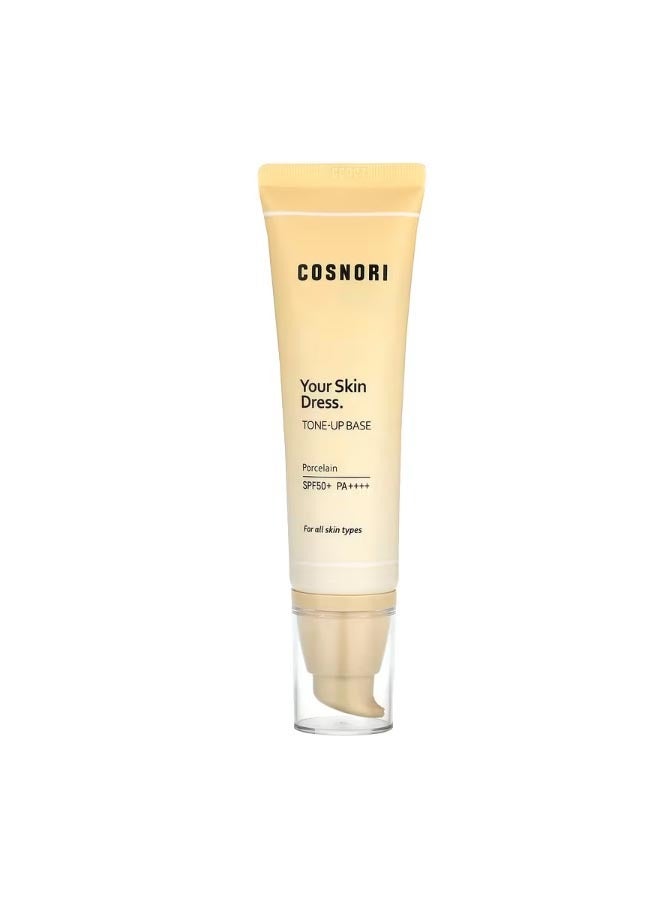 COSNORI Your Skin Dress Tone-Up Base Porcelain SPF 50 PA 1.69 fl oz 50 ml - Image 1