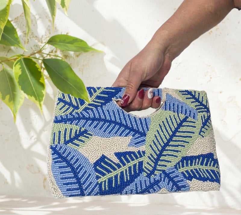Bamboo Trading Gold Palms Half Moon Clutch, 10-Inch, Multicolor - Image 2