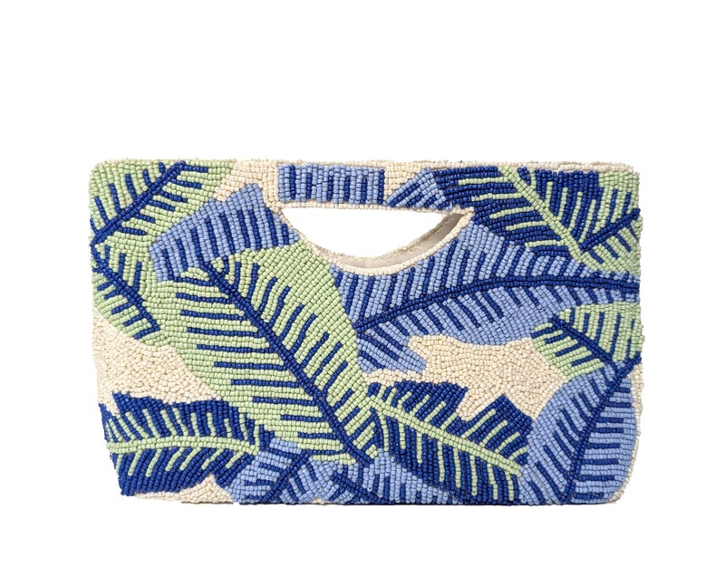Bamboo Trading Gold Palms Half Moon Clutch, 10-Inch, Multicolor - Image 1