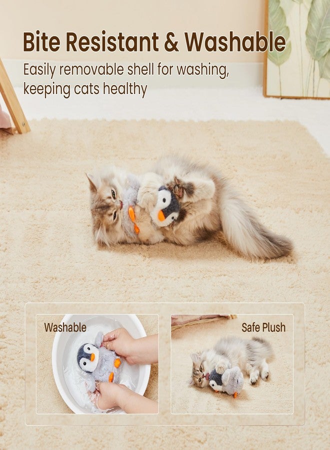 Potaroma Flapping Cat Toys Emperor Penguin, Rechargeable, Lifelike Bird Chirp, Catnip Kicker Toys, Touch Activated Kitten Toy, Interactive Cat Exercise Toys, 4.0 Inches - Image 4