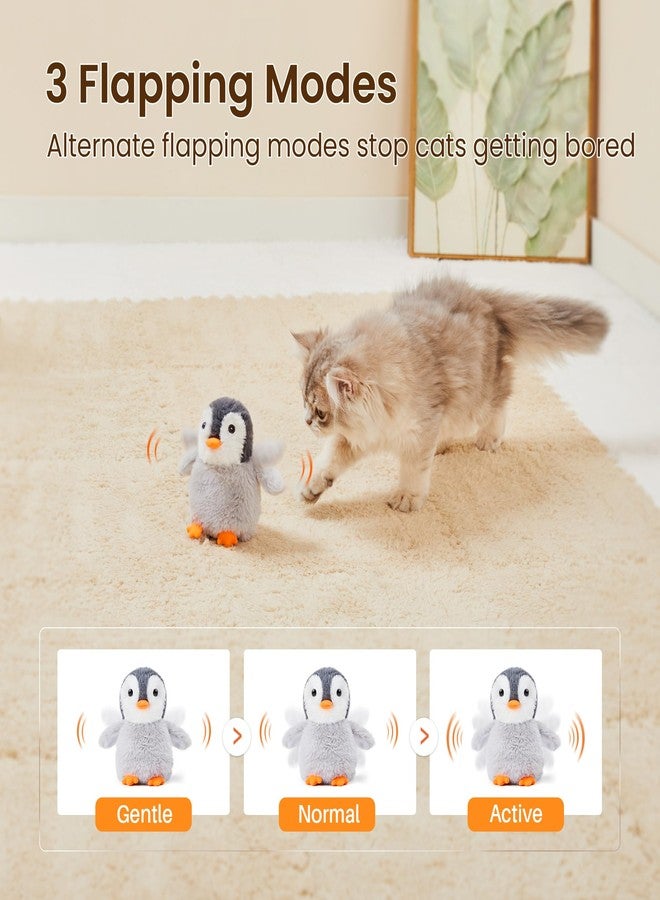 Potaroma Flapping Cat Toys Emperor Penguin, Rechargeable, Lifelike Bird Chirp, Catnip Kicker Toys, Touch Activated Kitten Toy, Interactive Cat Exercise Toys, 4.0 Inches - Image 3