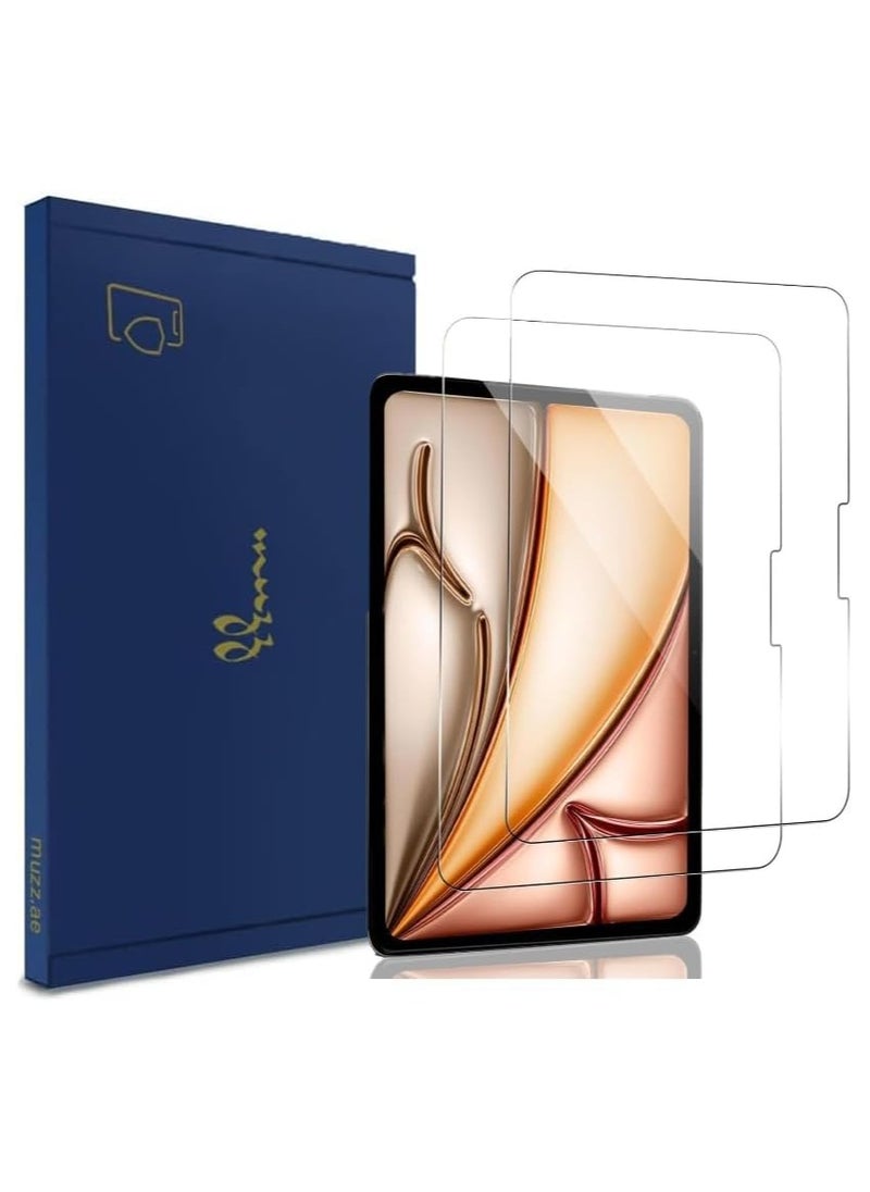 Muzz Screen Protector for IPad Pro 11 Inch 2024 Model M4, 2 Pack iPad Pro 5th Generation Tempered Glass Film, 9H Hardness HD Clear Compatible Face ID & Case Friendly (iPad Pro 11 Inch 2024 (M4))  - Image 1
