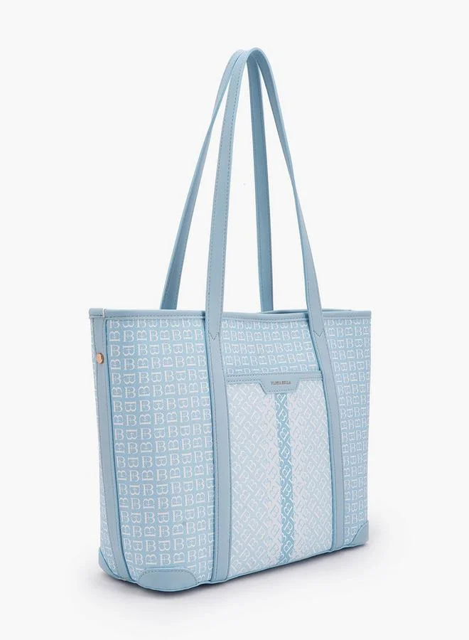 Flora Bella By Shoexpress Monogram Print Tote Bag With Handles