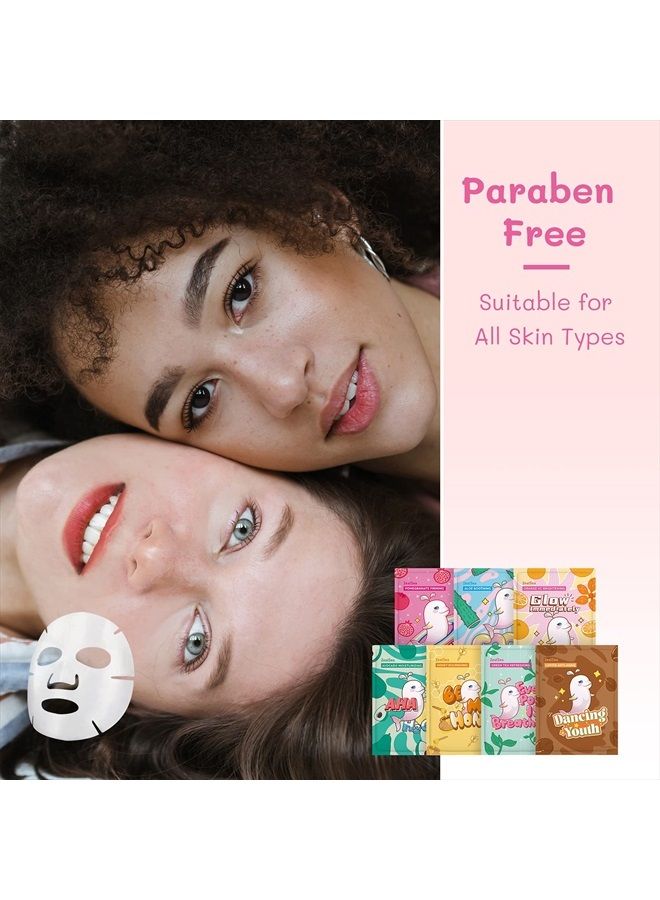 ZealSea Sheet Mask Face Mask Skin Care (Pack of 14) Beauty Facial Mask Kids Spa Face Mask Birthday Party gifts Women, kids Girls Skincare - Hydrate, Brighten, Moisturize,Soothe for All Skin Types  - Image 5