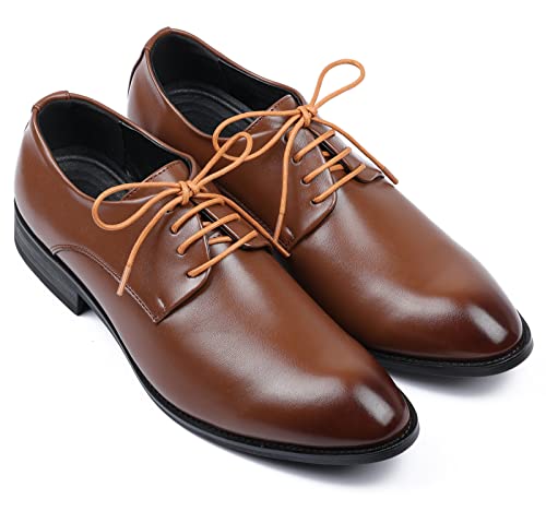 Handshop 3 Pairs Dress Shoe Laces for Men Replacement Shoelaces for Dress Shoes Waxed Round Shoe Strings for Womens Oxford Shoes and ChukkaTan 354 - Image 3
