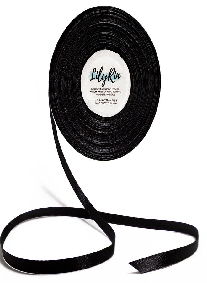 LilyRin Black Ribbon 3/8 Inches 36 Yards Roll Perfect for Scrapbooking Art Wedding Wreath Baby Shower Packing Birthday, Wrapping Christmas Gifts Other Projects - Image 1