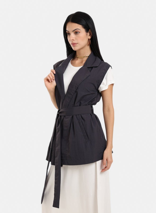 Clue Dark Grey Notch Collar Vest - Image 2