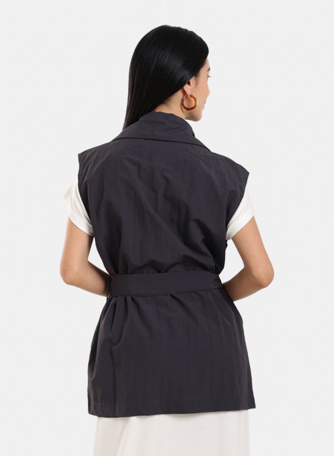 Clue Dark Grey Notch Collar Vest - Image 3