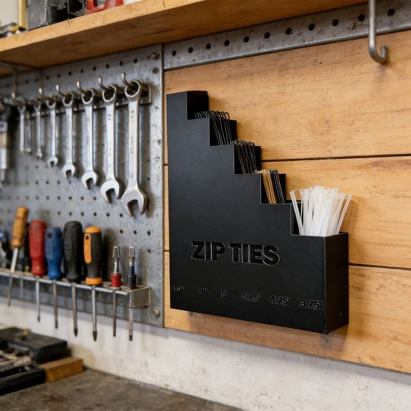 1pc White Wall Mounted Tool Holder Cable Tie Organizer Multi Layer Hook Style Workshop Utility Rack - Image 1
