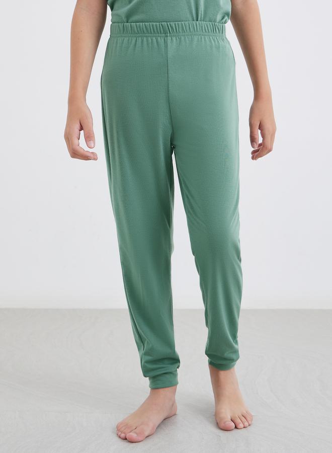 Styli Boys Green Overlock Seam T-Shirt and Pyjama Set - Image 5