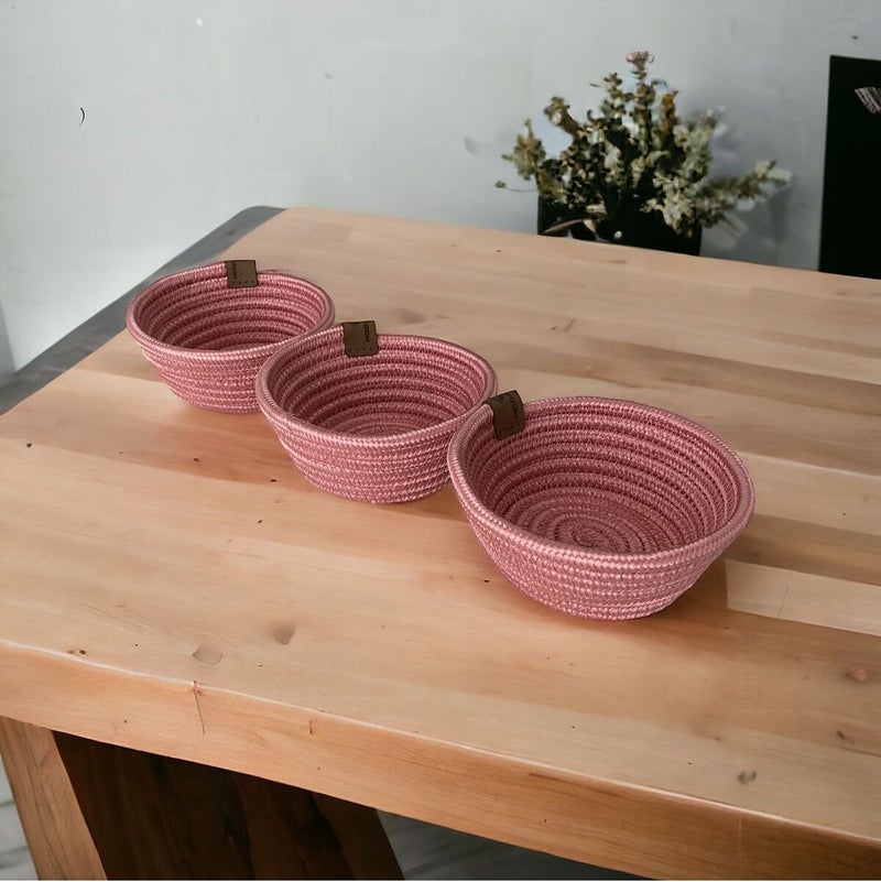 My Doğa Store 3 Piece Presentation Snack Set Jute Wicker Presentation Container - Image 2