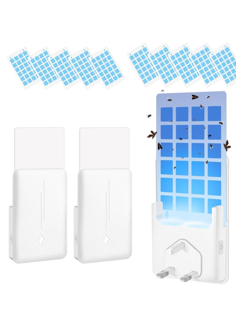 Plug-in Mosquito Killer, Indoor Flying Insect Trap for Flies, Fruit Flies, Gnats, UV Attractant Catcher & with Adjustable Brightness Night Light, 2 Device + 10 Pcs Cards (White) - pzsku/Z5304E46508CD21A454C7Z/45/_/1734590239/8b6a2630-1835-4194-afed-497f98d04faa