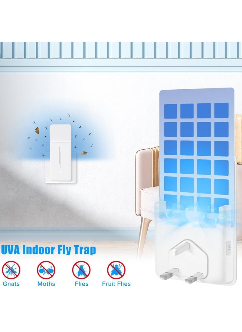 Plug-in Mosquito Killer, Indoor Flying Insect Trap for Flies, Fruit Flies, Gnats, UV Attractant Catcher & with Adjustable Brightness Night Light, 2 Device + 10 Pcs Cards (White) - pzsku/Z5304E46508CD21A454C7Z/45/_/1736415376/c064d2bc-5c8e-49ac-8c72-686e6ca9001d