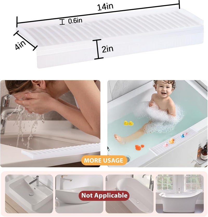AyNirser Sink Edge Protector with Suction Cup 4"x14", Silicone Sink Splash Guard for Kitchen & Bathroom, Protect Countertop from Scratches, Stains, for Stainless Steel Granite Quartz-Clear - Image 5