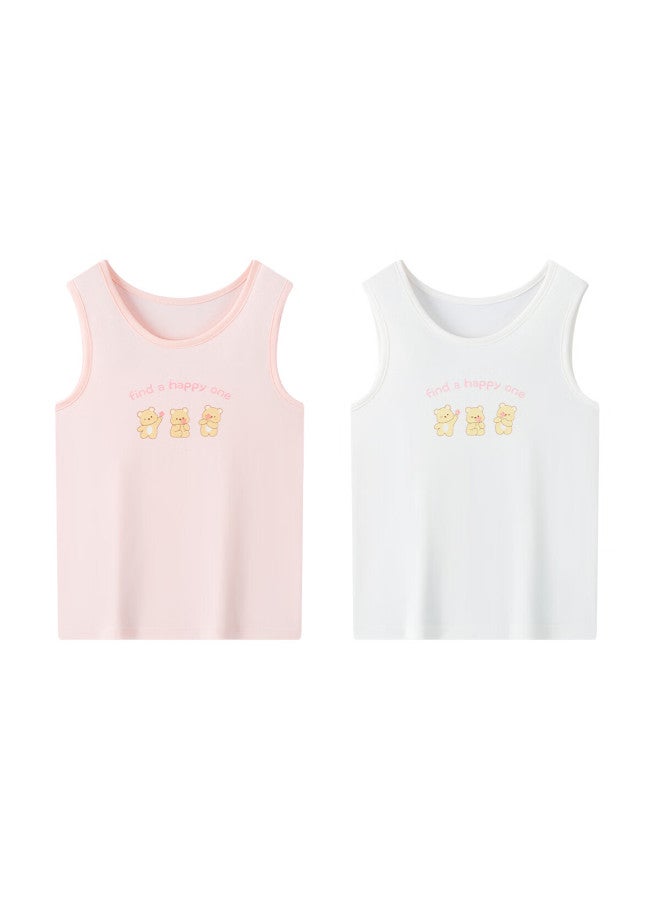 Deesha 7a Antibacterial Two-piece Set Spring Summer Girls Cotton Spandex Sweet Camisole Pajamas - Image 2