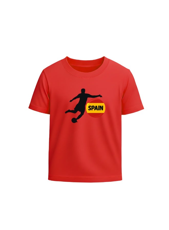 PRINTSHOP4ME Spain Unisex Adult T-Shirt - Short Sleeve Round Neck Cotton Tshirt for Men and Women - Soft and Comfortable - Gift for Football Fans - Image 1