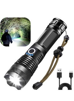 ULHYC Rechargeable LED Flashlights, Super Bright Zoomable Flashlight with 5 Modes, Adjustable High Lumens IP53 Waterproof Torch Light, Handheld Light with 26650 Battery Camping Outdoor Emergency  - Image 1