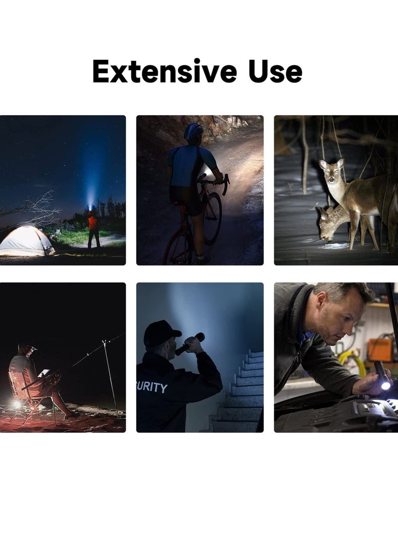 ULHYC - Rechargeable LED Flashlights, Super Bright Zoomable Flashlight with 5 Modes, Adjustable High Lumens IP53 Waterproof Torch Light, Handheld Light with 26650 Battery Camping Outdoor Emergency - Image 1