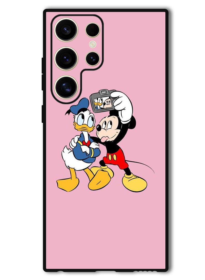 Theodor Protective Case Anti Scratch Shock Proof Bumper Cover For Samsung Galaxy S24 Ultra Mickey Donald selfie  - Image 1