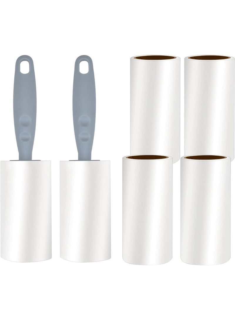 Meetion Lint Roller Remover Hair Kit,Extra Sticky Reusable Pet Hair Removal,for Dog & Cat Hair Remover,Clothing,Carpets,Bed,Car, (6 Rolls-2 Upgraded Handles),5 * 5 * 21.5cm - Image 1