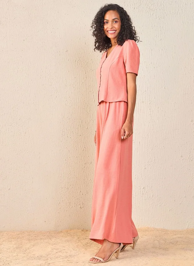 SASSAFRAS V-Neck Top & Palazzo Set for Women