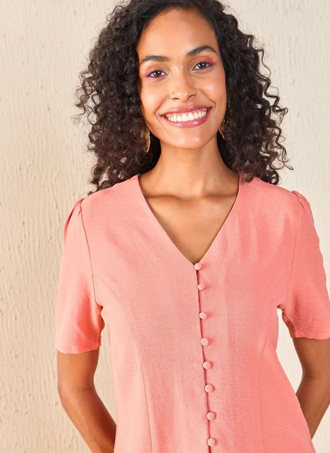 SASSAFRAS V-Neck Top & Palazzo Set for Women