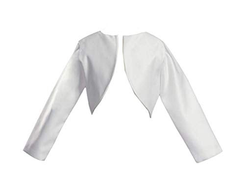 Lito Girl's White Long Sleeve Satin Bolero Jacket - Size 10 - Image 1