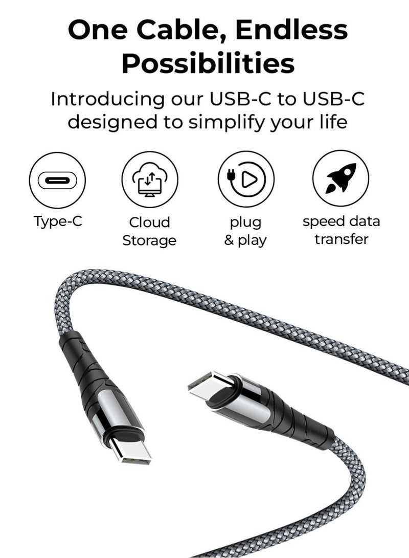 جلاسولوجي 30W GaN Fast Charging Adapter Dual USB‑C & USB‑A Ports with 65W USB‑C to C PD Cable 1M Fast Charging Cord Bundle, Power Delivery Wall Charger - Image 3