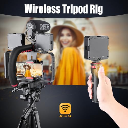 Zeadio Camera Handheld Stabilizer with Smartphone Video Cage Rig, Triple Cold-Shoe Handle Grip Compatible with All Camera Action Camera DSLR Smartphone - Image 4