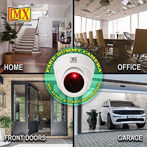 MX Dummy CCTV Dome Camera with Flashing Red LED Light | Fake Security Camera for Indoor Outdoor Use | No Audio No Video | Surveillance Look for Home Office Shop (Dummy Camera, 1 PCS) - Image 4