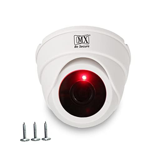 MX Dummy CCTV Dome Camera with Flashing Red LED Light | Fake Security Camera for Indoor Outdoor Use | No Audio No Video | Surveillance Look for Home Office Shop (Dummy Camera, 1 PCS) - Image 1