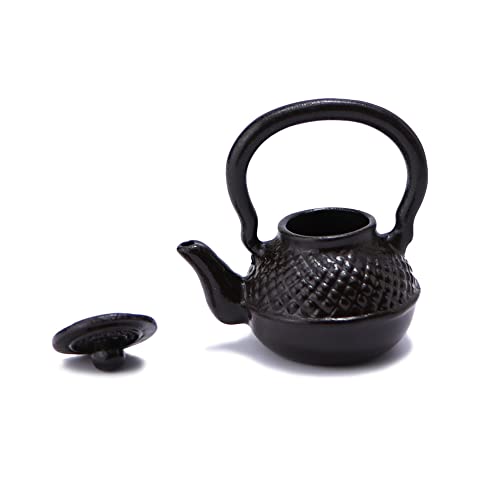 Cutemini Dollhouse Miniature Vivid Teapot Tea Kettle 112 Scale Kitchen Copper Model Artificial House Decoration Food Ornament Accessories Black - Image 5