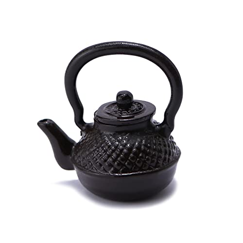 Cutemini Dollhouse Miniature Vivid Teapot Tea Kettle 112 Scale Kitchen Copper Model Artificial House Decoration Food Ornament Accessories Black - Image 1