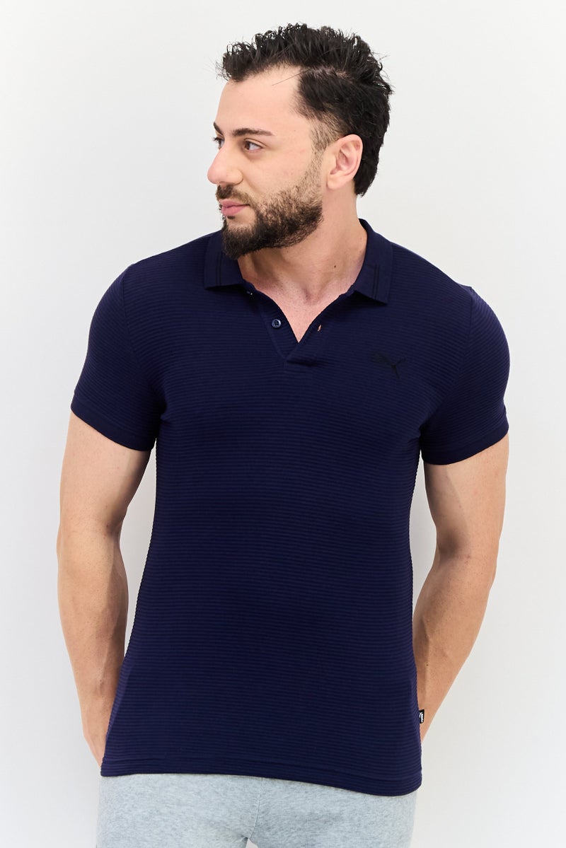 PUMA Men Sportswear Fit Spread Collar Short Sleeve Outdoor Polo Shirt, Navy - Image 1
