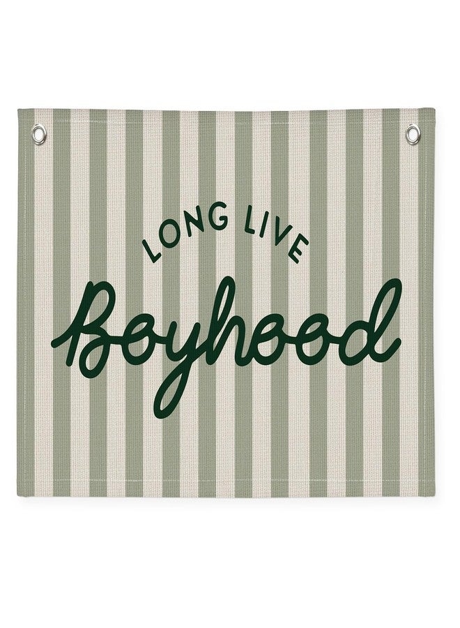 PLKMN 520LH-banner-Green Linen Banner Wall Hanging Banner Flag Decor - Image 1