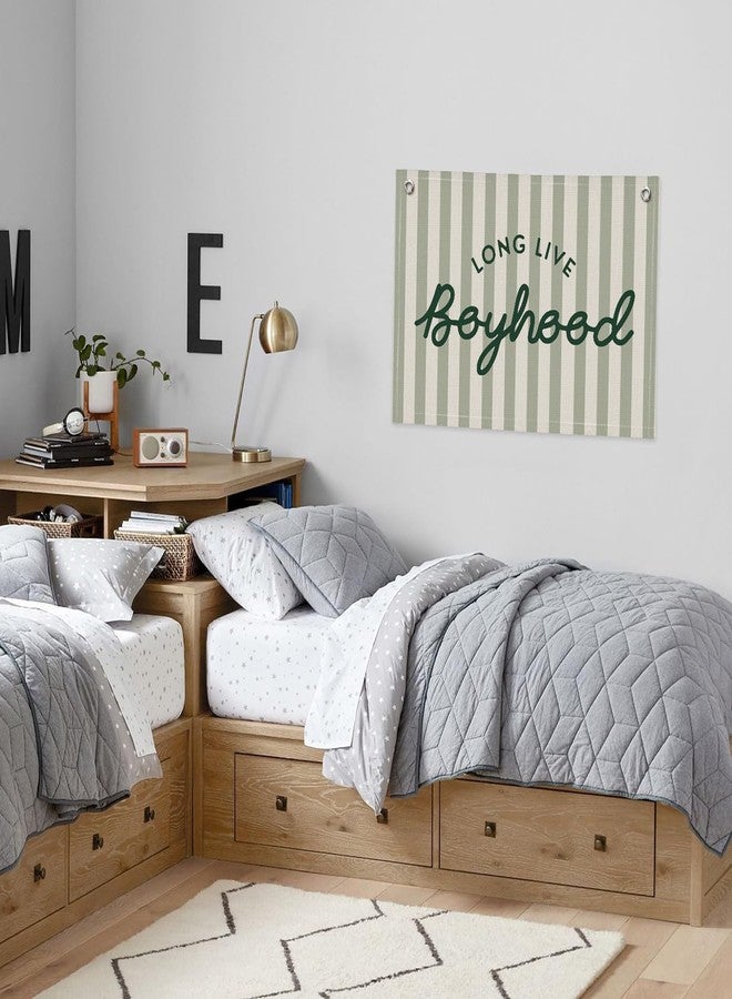 PLKMN 520LH-banner-Green Linen Banner Wall Hanging Banner Flag Decor - Image 4