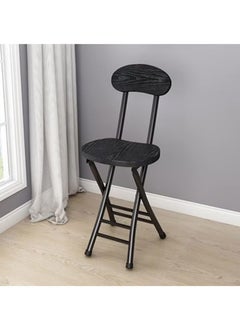 Arabest Cushioned Padded Folding Stool, 28.7-Inch Foldable Folding bar Stool,Portable Folding Stool with Handle for Fishing Hiking Gardening Travel, Black  - Image 1