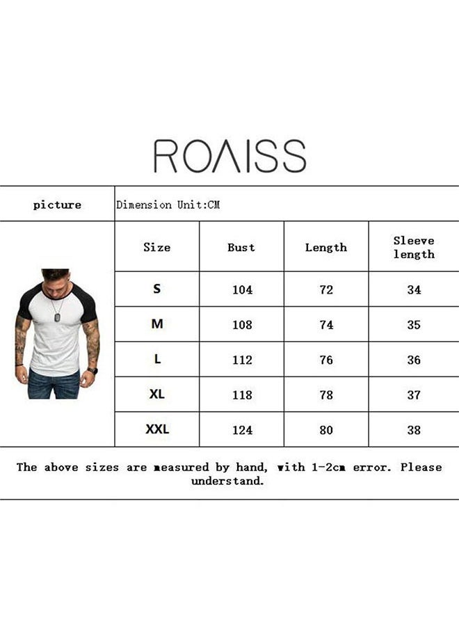 roaiss - Men's Muscle T-shirt Stretch Short Sleeve V-neck Bodybuilding T-shirt - Image 1