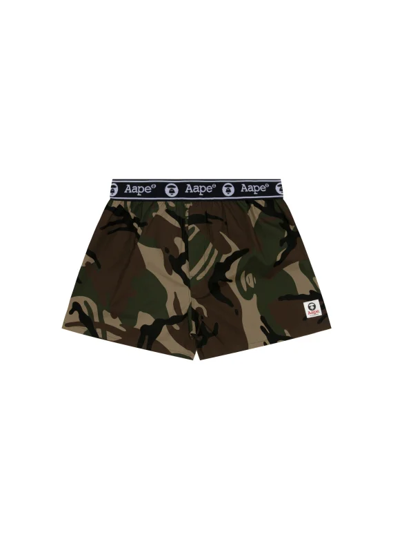 AAPE Moonface logo camo print boxer shorts