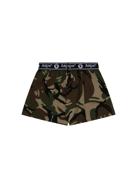 AAPE Moonface logo camo print boxer shorts