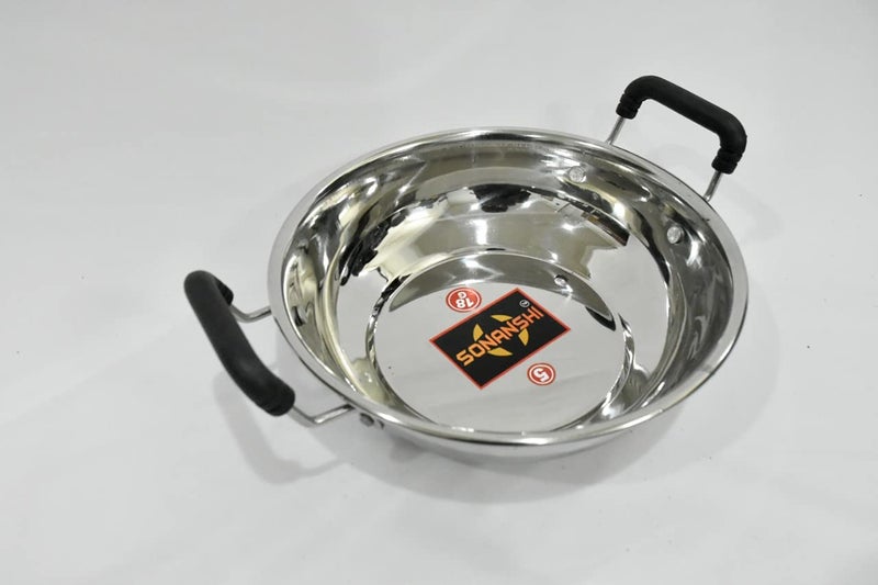 Sonanshi Sonanshi Stainless Steel Kadhai for Cooking/Frying (Induction Bottom) (10 Inch)  - Image 2