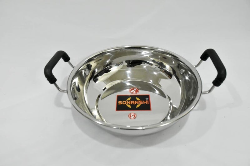 Sonanshi Sonanshi Stainless Steel Kadhai for Cooking/Frying (Induction Bottom) (10 Inch)  - Image 1