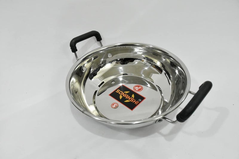 Sonanshi Sonanshi Stainless Steel Kadhai for Cooking/Frying (Induction Bottom) (10 Inch)  - Image 3