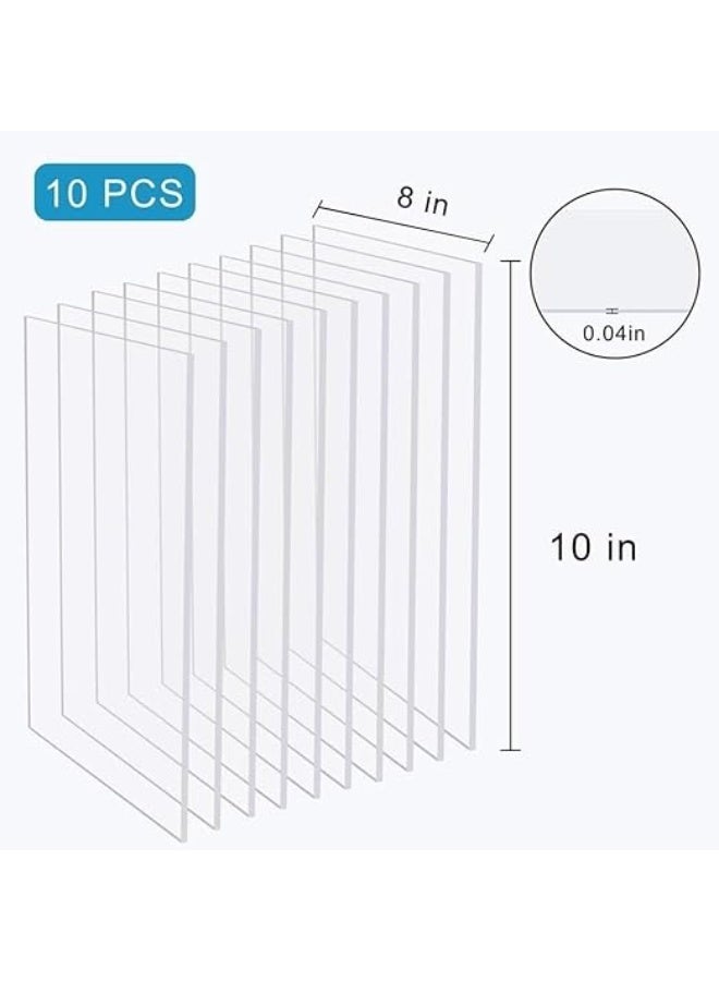 SM4U 10 Pieces Transparent Clear Acrylic Sheets 2 mm Thick for Picture Frame Glass Replacement, Table Signs, Calligraphy and Painting (20 x 30 cm)  - Image 1