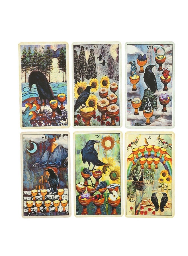NIBEMINENT Crow-Themed Tarot Card Set – 78-Card Playing Deck for Beginners, Multicolor Paper Cards, Perfect for Halloween & Party Games  - Image 4