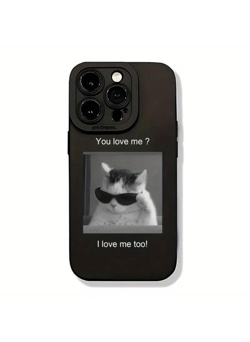 iPhone 11 Cover with Kitten Pattern, 360 Degree Full Protection, UV Printing, Black Color. - Image 1