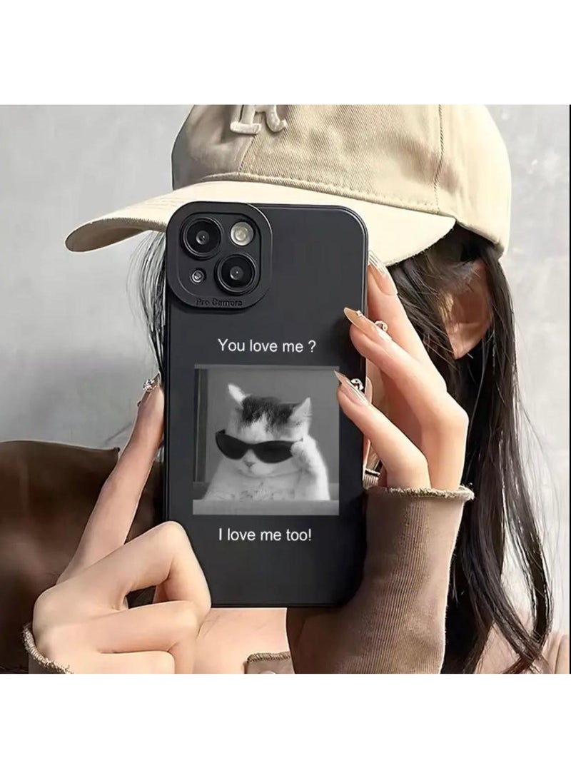iPhone 11 Cover with Kitten Pattern, 360 Degree Full Protection, UV Printing, Black Color. - Image 2