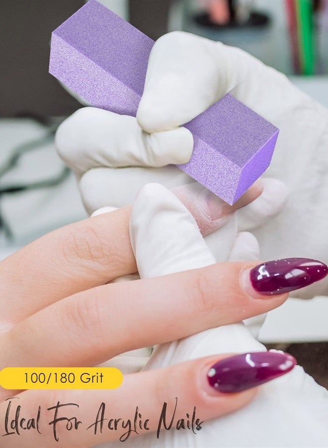 MARYTON Maryton Nail Buffer Blocks, Professional 4 Way Buffing Block Files 100/180 Medium Grit for Natural and Acrylic Nails, 12 PCS - Image 3